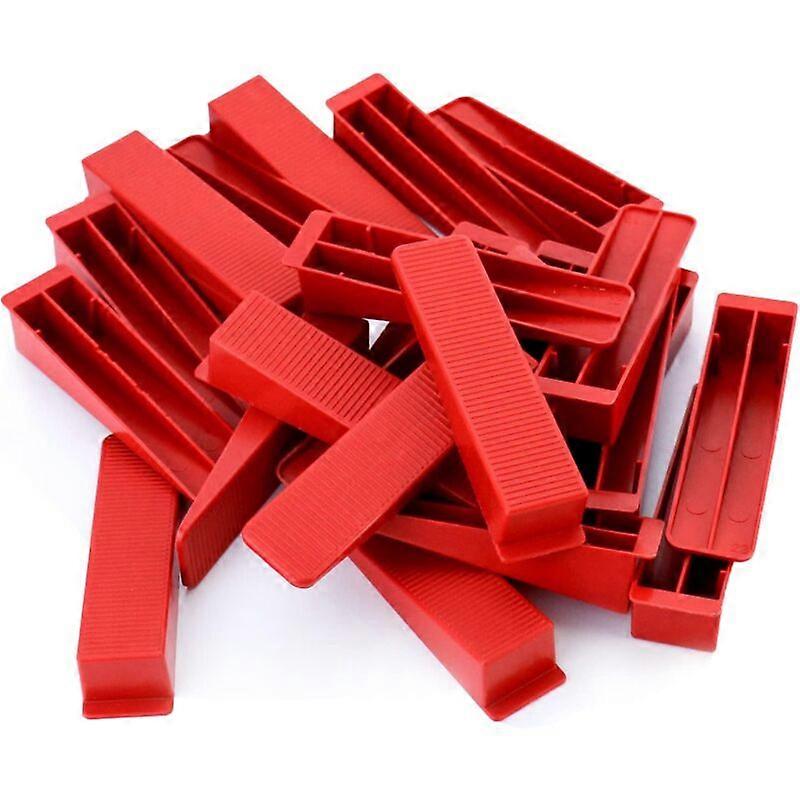 Tile Leveling Wedges 100 Pack Tile Leveling System Shims, Wall and Floor Tile Spacer Tool (Red)