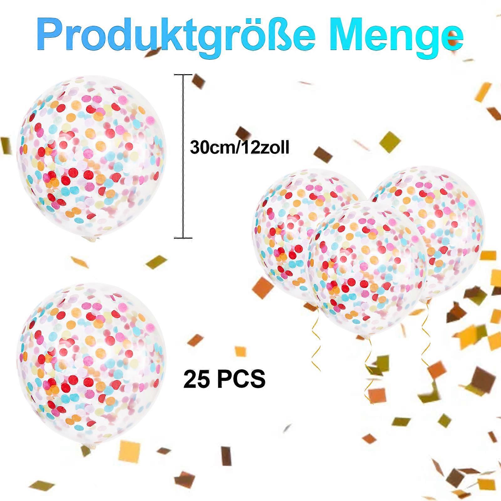 25pcs Clear Colourful Confetti BalloonsNEW2