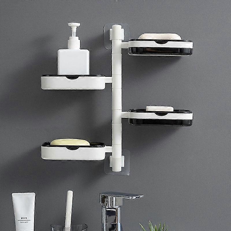 Soap Dishes Holders Bathroom Accessories Rotatable Soap Dish For Bathroom Punch Free Soap Holder
