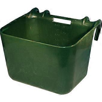 Plastic feed trough with hooks