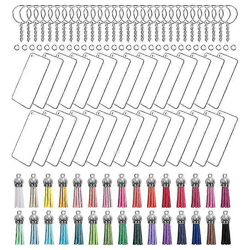 Acrylic Keychain Blanks Song Key Chain Rectangle With Key Chain Ring