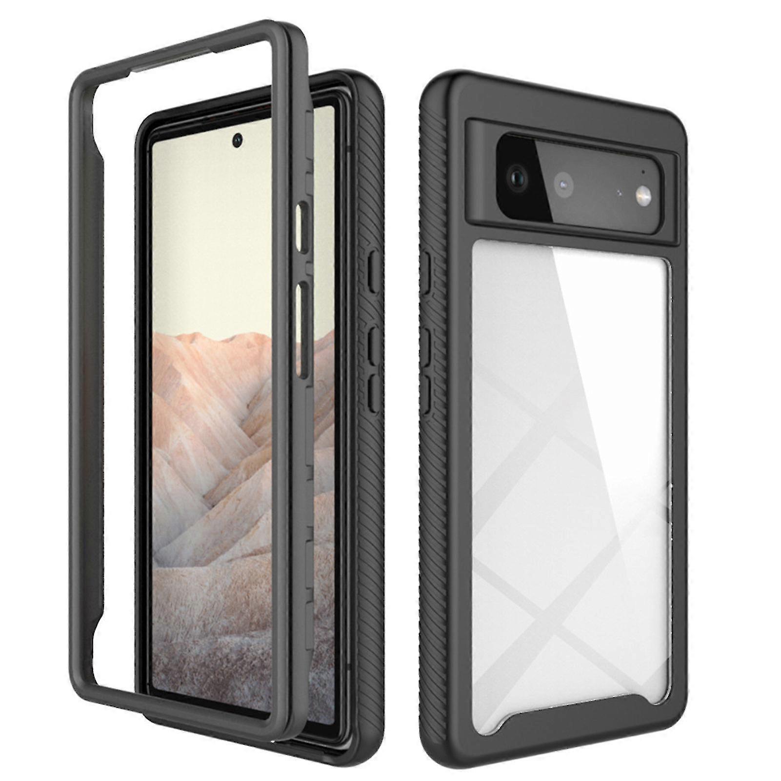 Soft Tpu Back Bumper Built-in Screen Protector Shockproof Cover Support Fingerprint Recognition