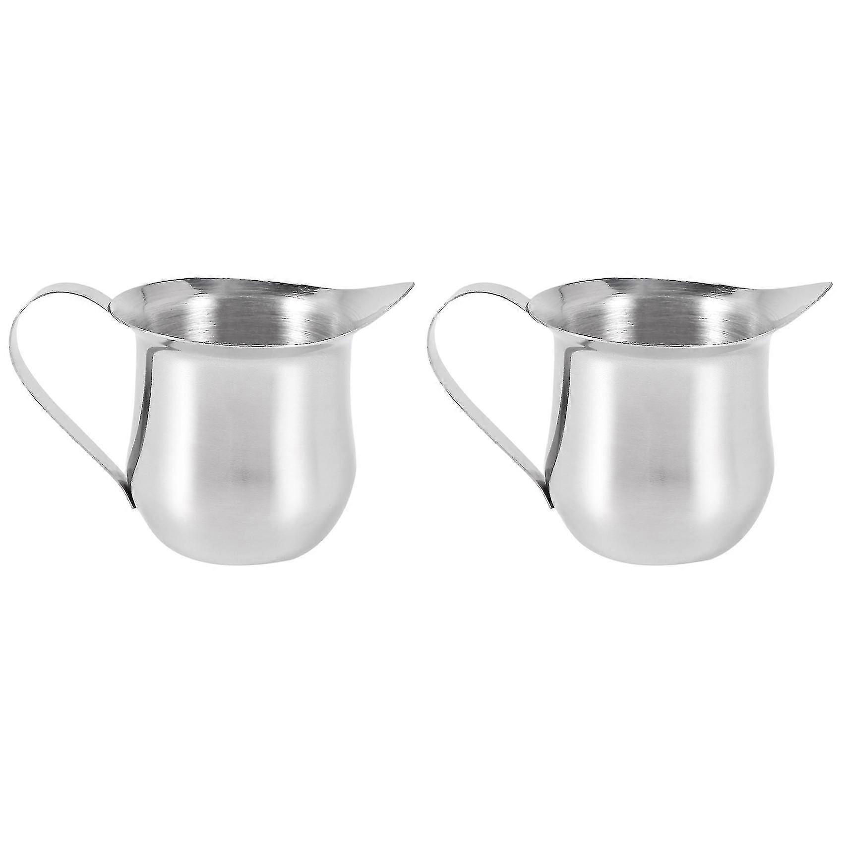 2pack 3oz Stainless Steel Creamer Espresso Shot Frothing Pitcher Cup Latte Art Espresso Measure Cup