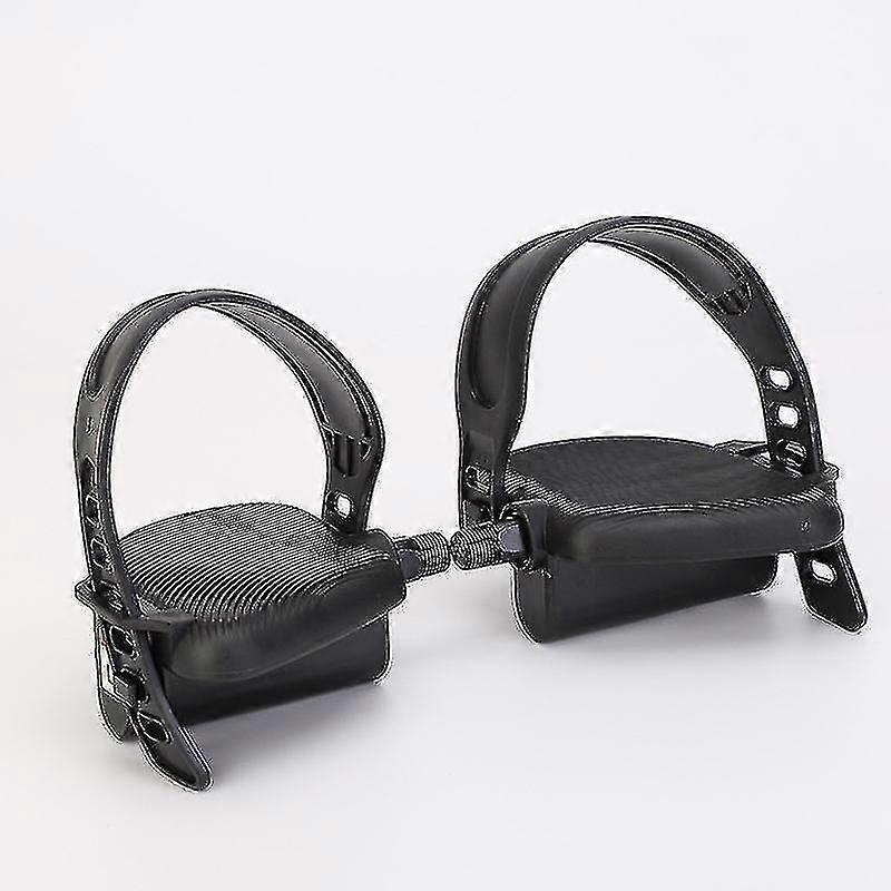 1 Pair Exercise Bike Pedals with Non-Slip Stationary Bike Straps - 1/2 inch
