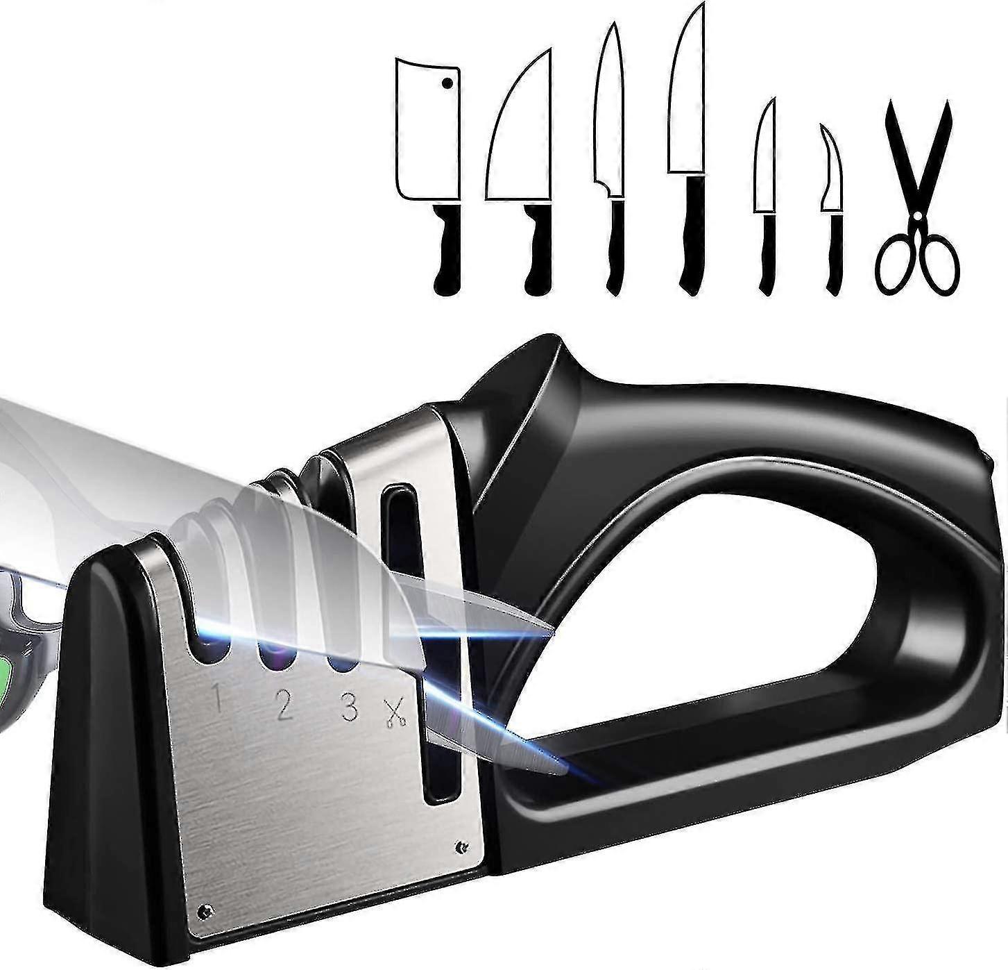 Professional Knife Sharpener, 4 In 1 Knife Sharpener, Manual Knife Sharpeners