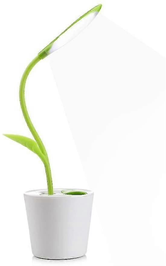 Plant Design Pink Desk Lamp With Touch Switch And Rechargeable Usb Port For Office Students In Readi