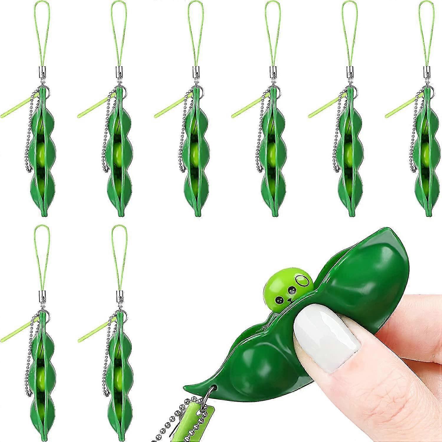8-pack Fidget Beans Toys Funny Expressions Beans Fidget Toys Soy Squeeze Bean