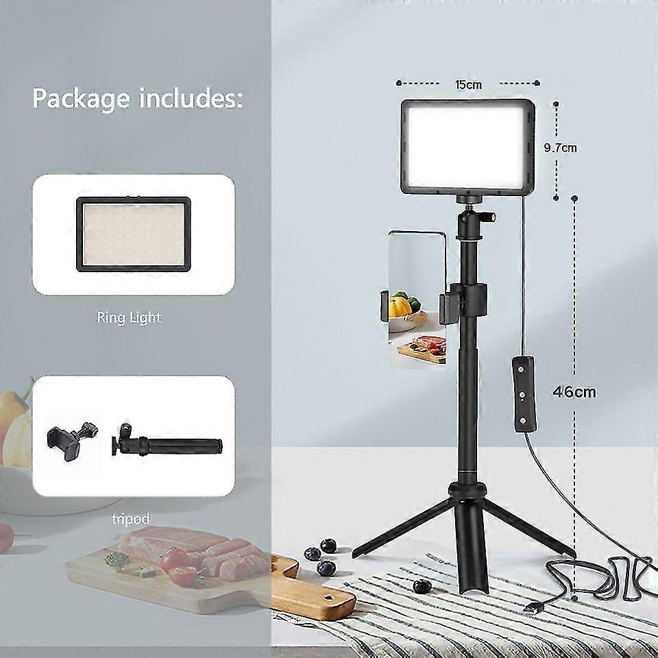 Led video light panel photo studio lighting photography lamp kit with tripod stand rgb filters for shoot live streaming youbube