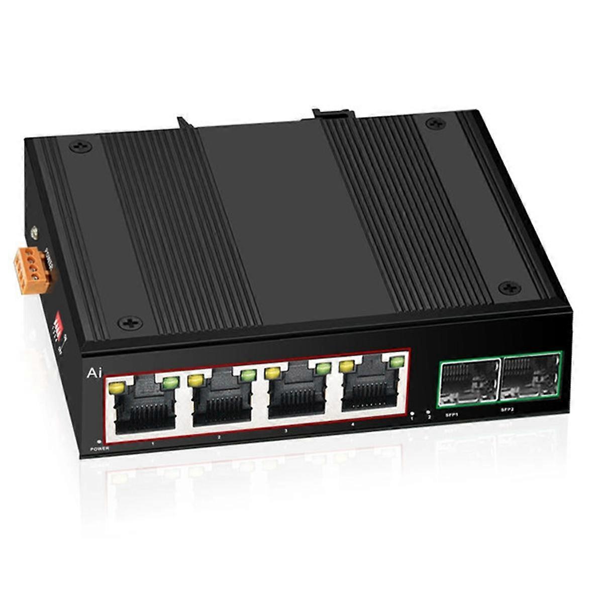 Industrial POE Switch Gigabit Switch Ethernet with 6x100/1000mbps Port Base-T Din IP40 Network Switch DC44-55V
