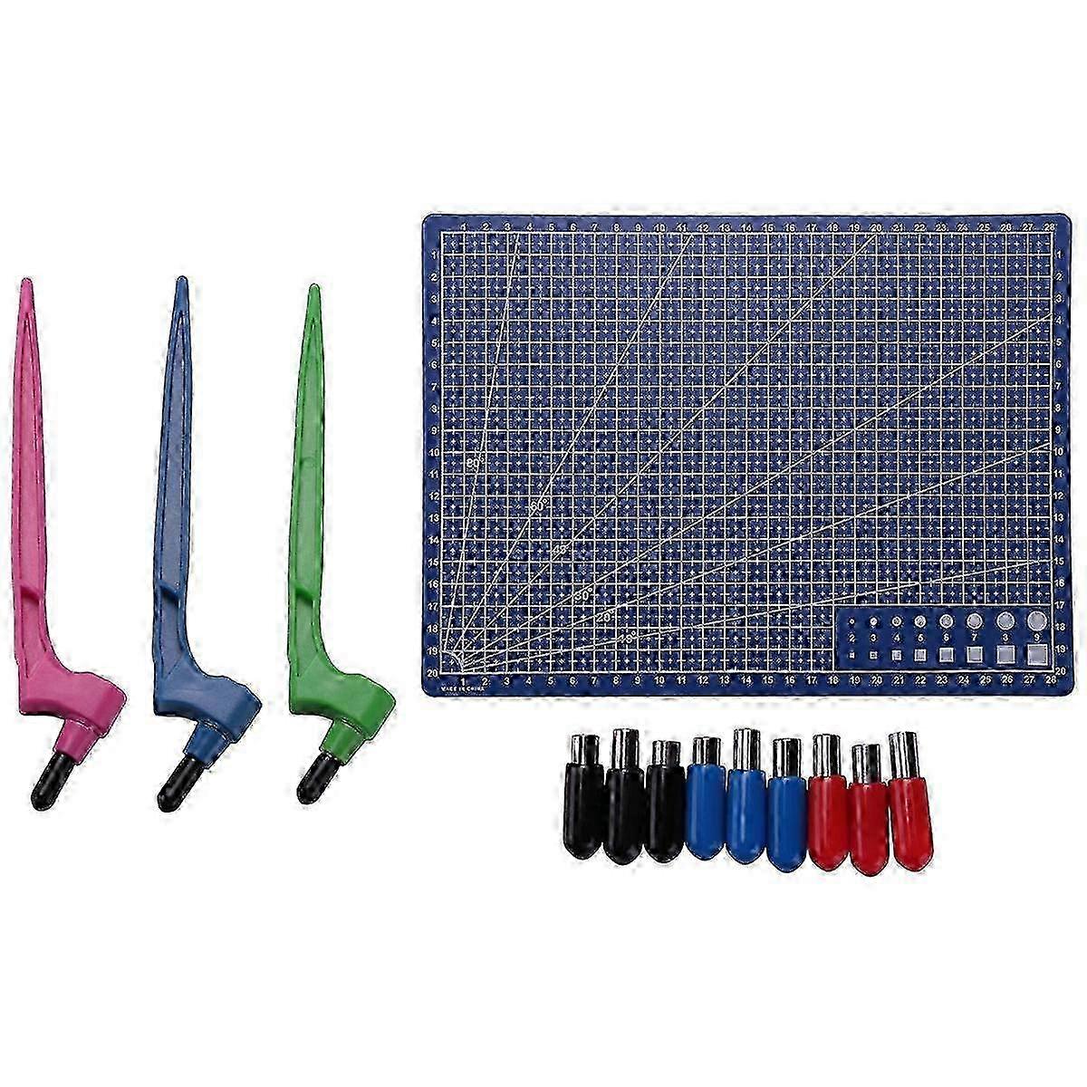 360 Rotating Craft Cutting Tools Set,3Pcs Cutting Tools with 9Pcs 360-Degree Rotating Replacement B