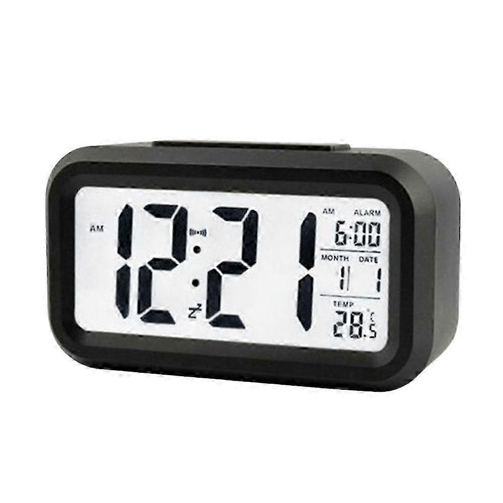 Digital LED Large Display Snooze Alarm Clock Night Light Thermometer-Good