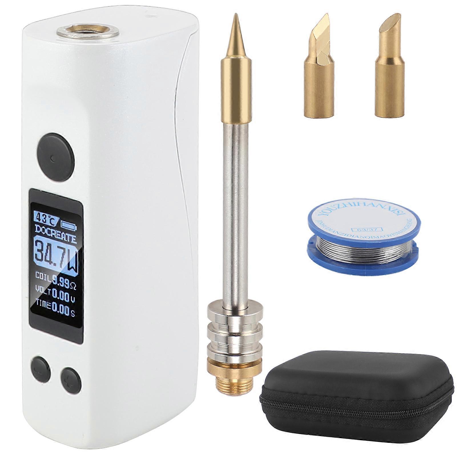 Electric Soldering Iron Portable Soldering Iron 75W Digital OLED Screen 8S Tin Melting/Constant Temperature Rapid Heating with 3 Changeable Heads