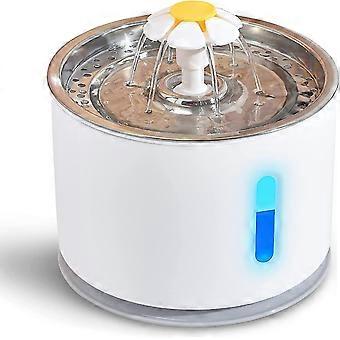 Katzen-Wasserbrunnen mit Wasserstandsfenster, Edelstahl-Katzen-Wasserbrunnen mit hygienischen Filtern, Haustier-Wasserbrunnen mit LED-Licht (besser)