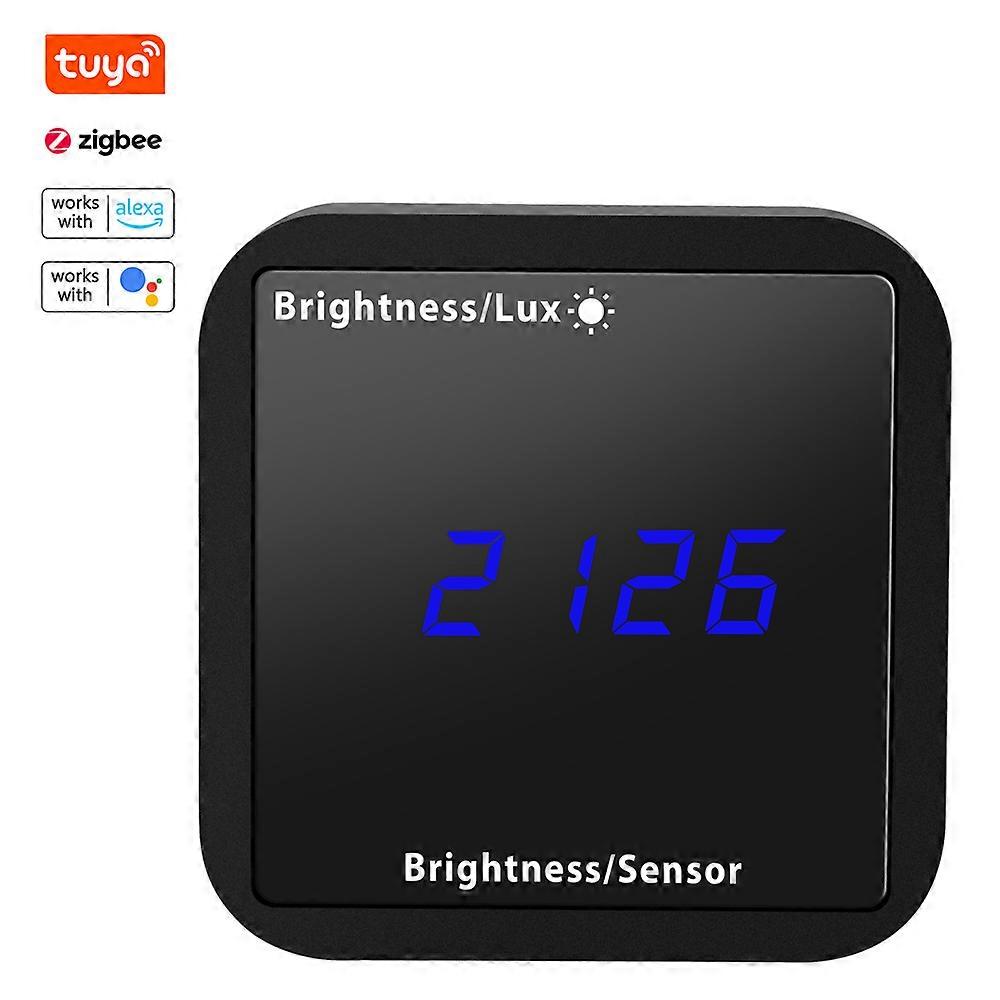 Tuya ZigBee Intelligent Light Detector Temperature & Humidity Sensor with LED Display Support APP Control Home Linkage Compatible with Alexa Google Ho