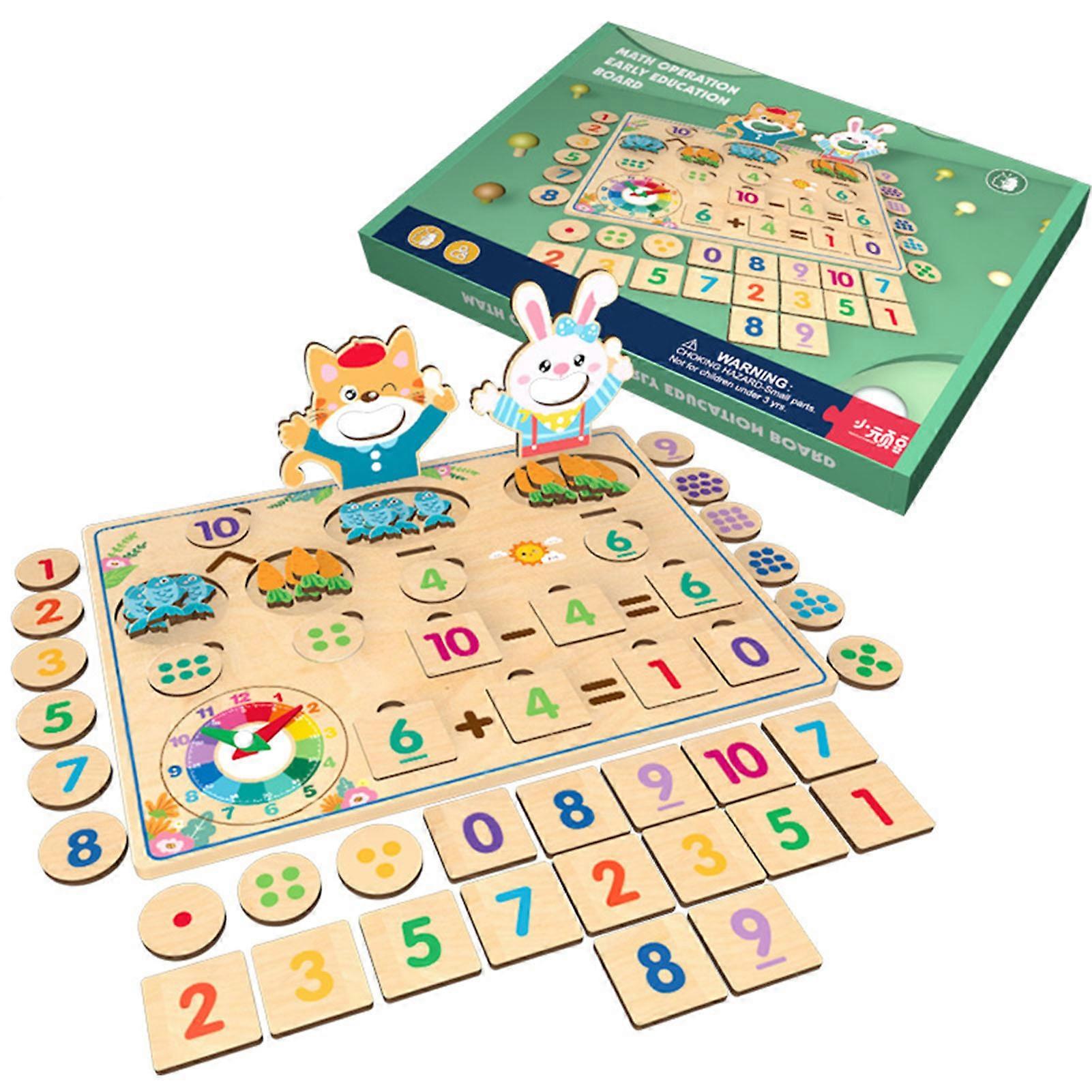 Wooden Math Operations Toy Feeding Games Creative Intelligence Counting Board Toy for Children Early Educational Toys
