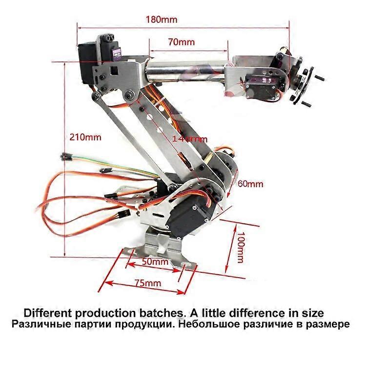 6 Dof Mechanical Robot Remote Control Robotic Arm Stainless Steel Claw With Servo MG90 for Children's Toy RC Robot Arm DIY Kit