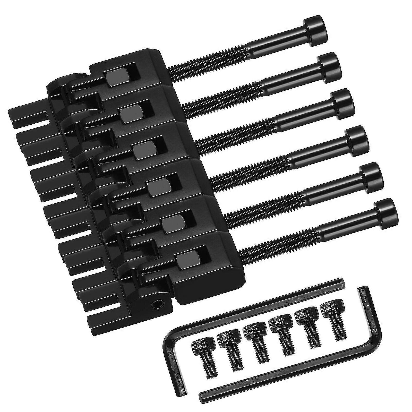 Set Of 6 Double Locking Systyem Locked Saddles For Guitar Tremolo Bridge With String Lock Screws