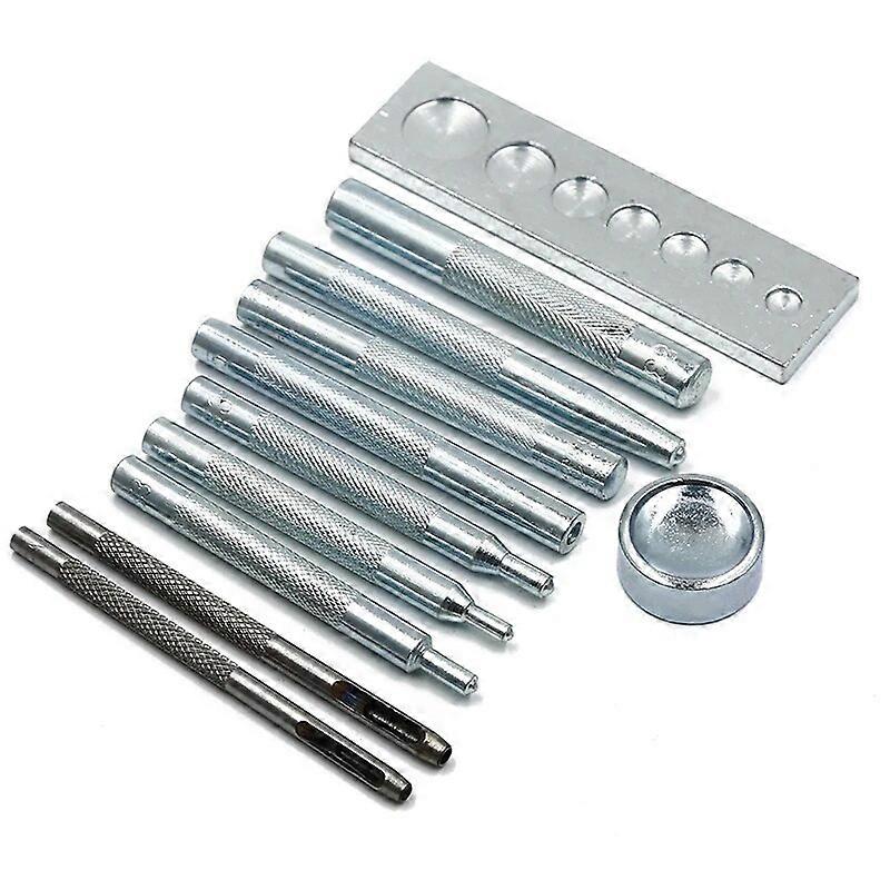 11pcs/Set Metal Leather Craft Tool Snap Buttons Installation Kit Handcraft Button Punch Tools Set Practical DIY Accessories