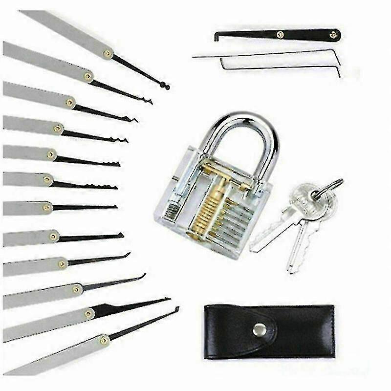 Lock Padlock Picking Kit Tools Transparent Key Extractor Lock Pick Set