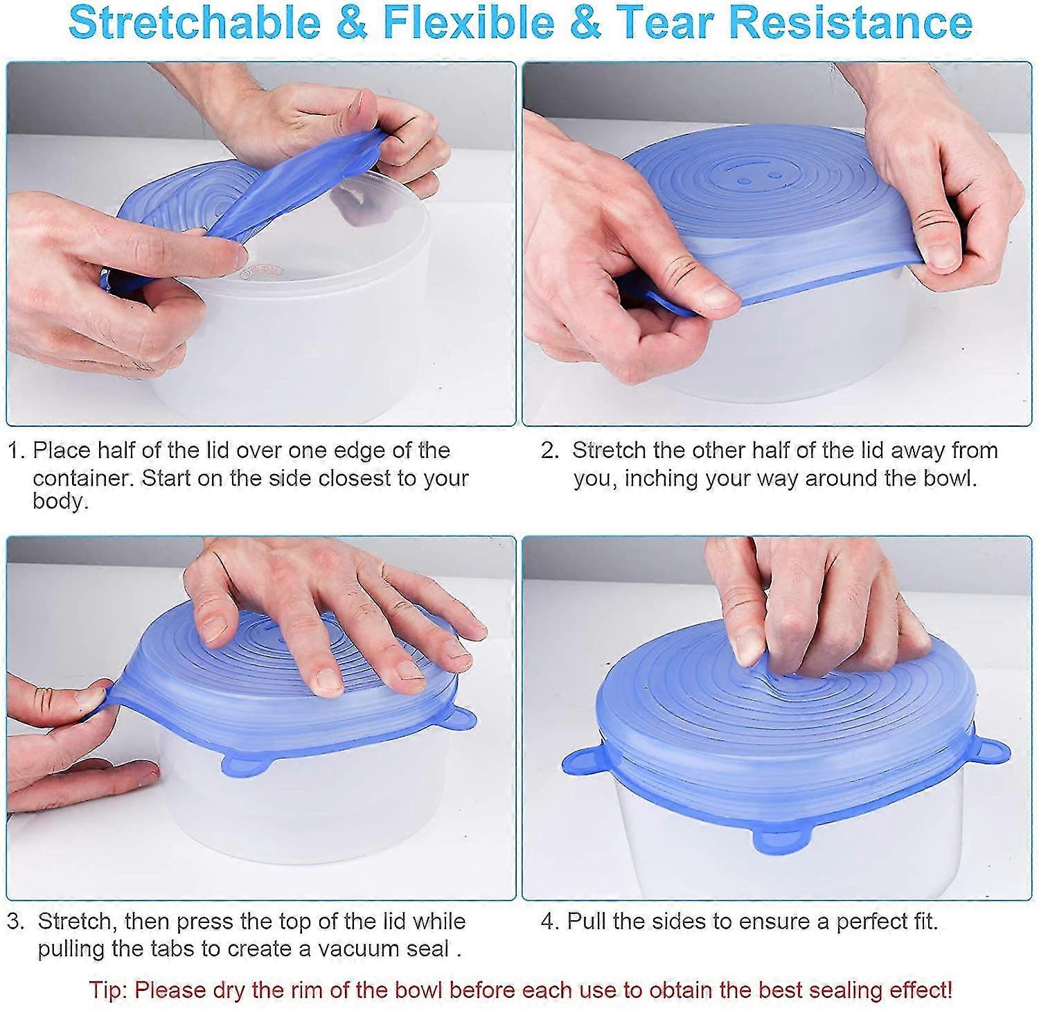 14 X Stretchable Silicone Lids.
