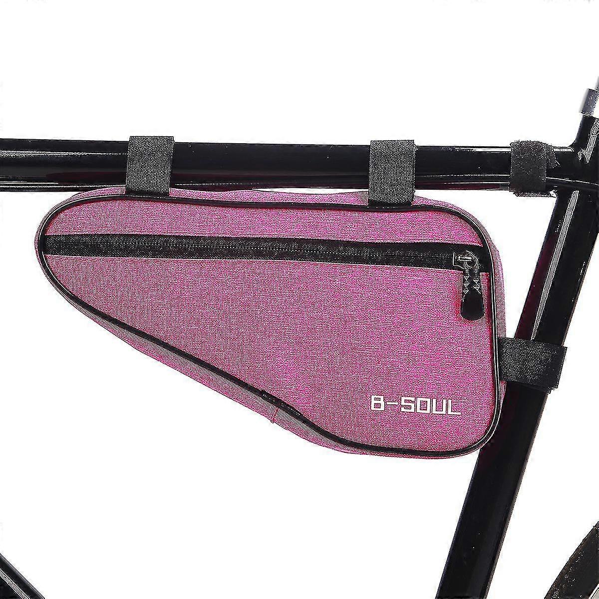 B-soul 1.5l Bike Storage Bag Handlebar Bag Triangle Saddle Frame Pouch For Cycling - Red-color:pink