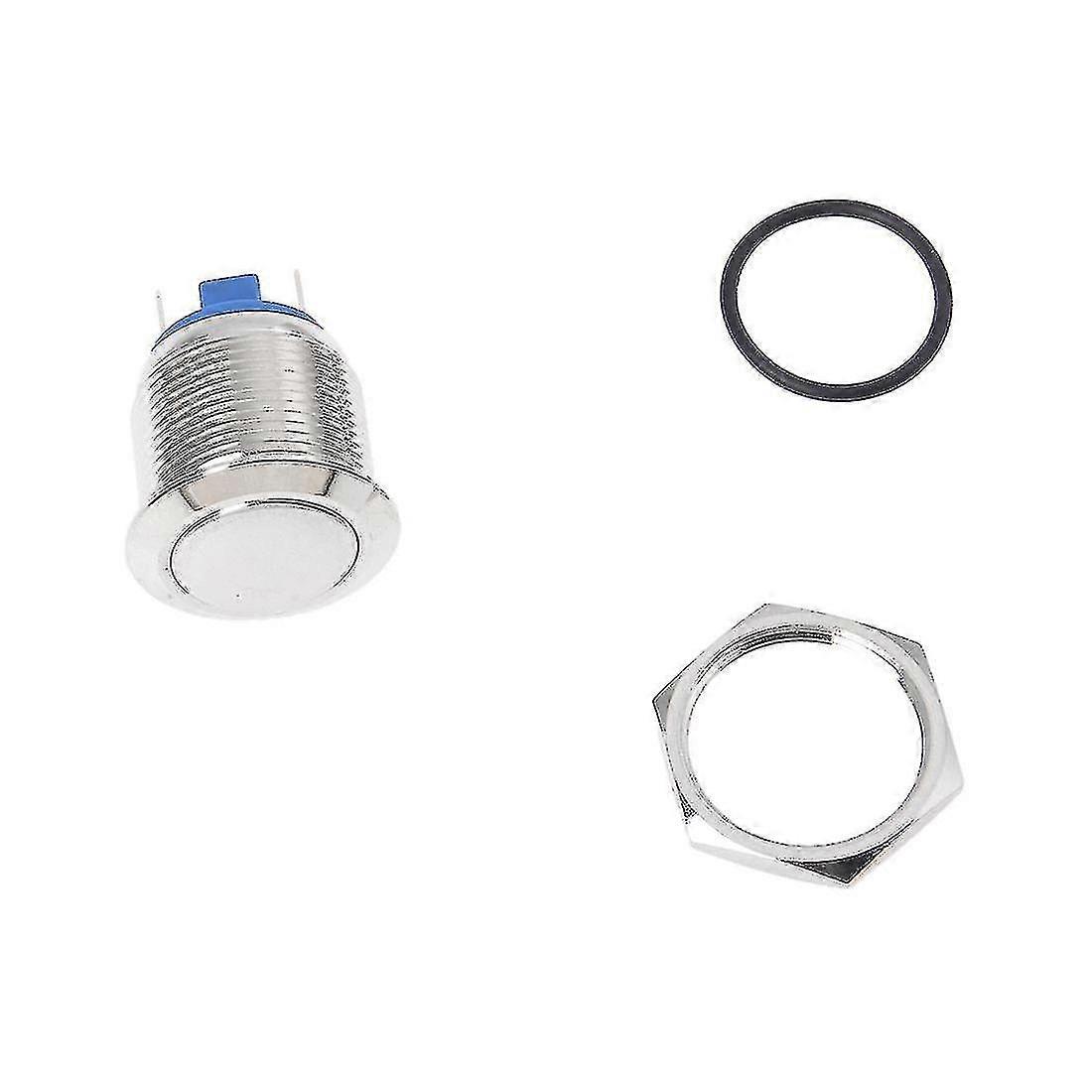 5a/ 12v Push Button Switch 19 Mm Nickel-plated Brass Push Silver