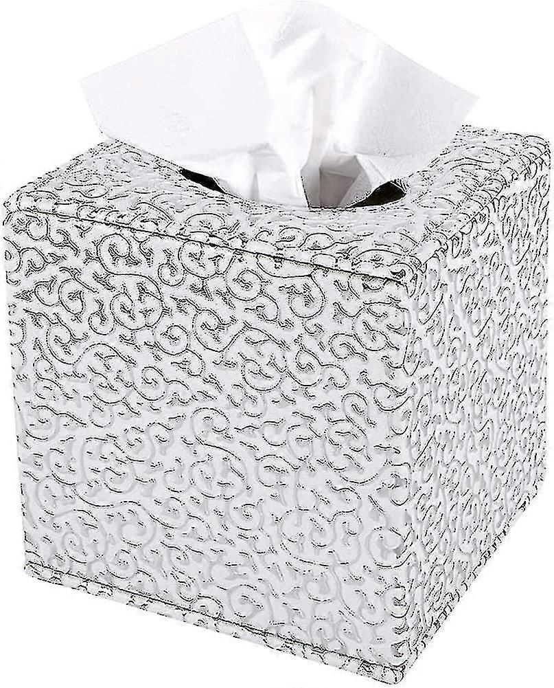Tissue Box Cover Pu Leather Cube Tissue Holder - Household Office Square Tissue