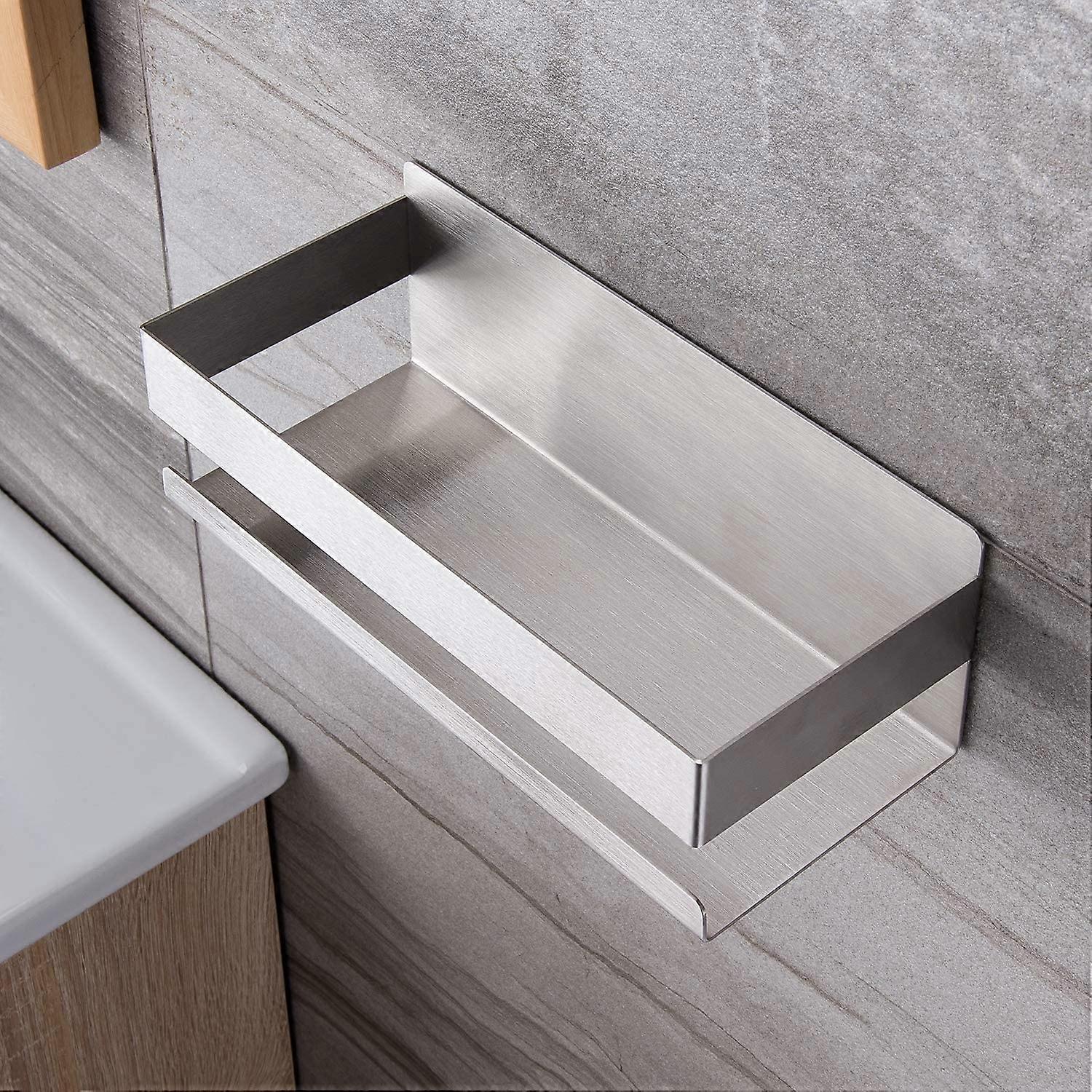 Self Adhesive Shower Caddy No Drilling, Silver