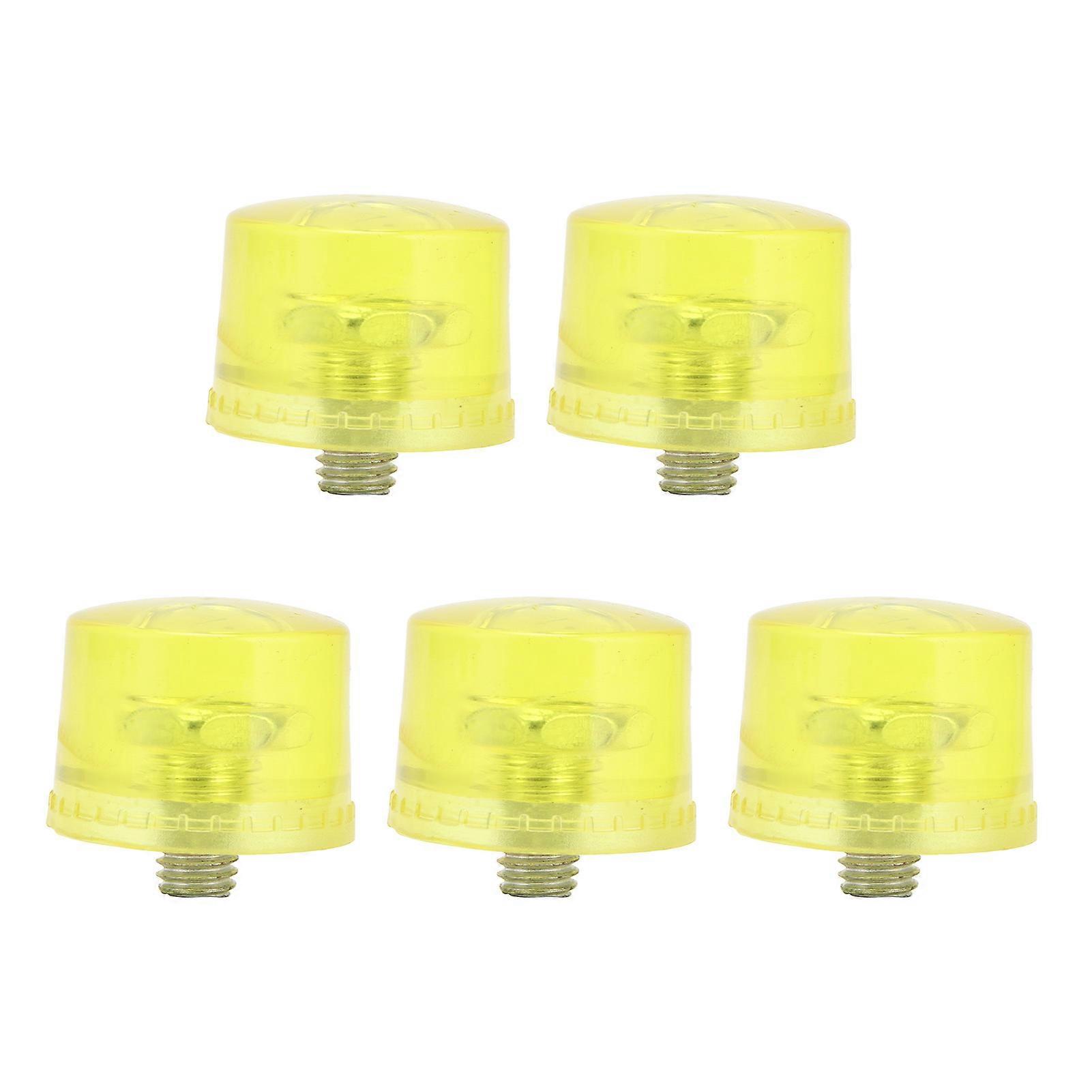 5Pcs Rubber Hammer Head Replacement M8x1 Soft Transparent Yellow Striking Tip Accessory Set Kit40mm