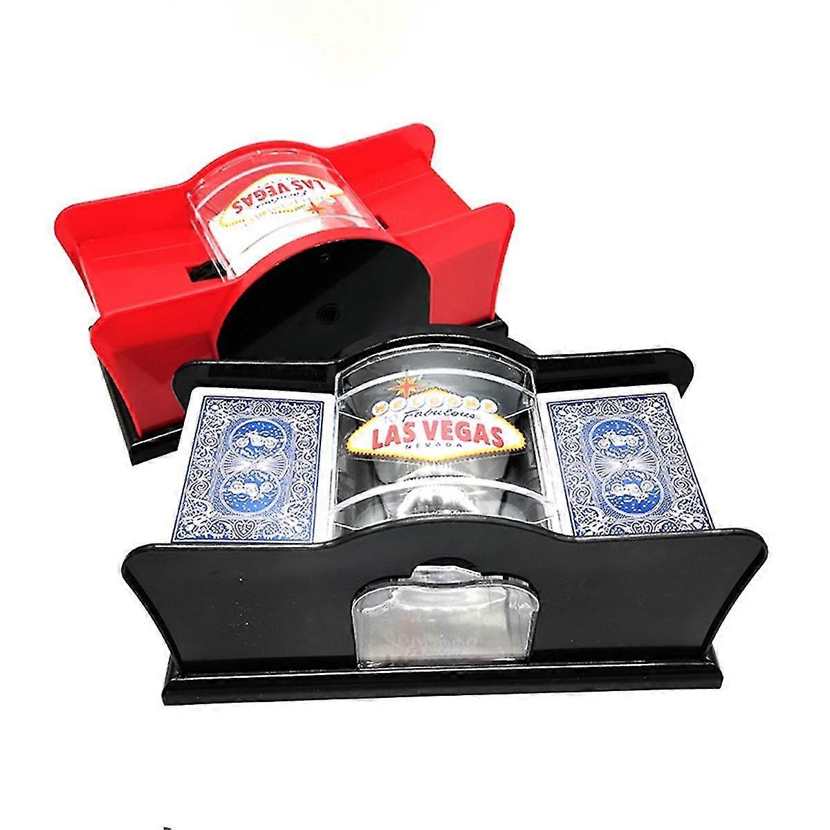 Manual Card Shuffler Poker Shuffle Machine Cards Holder Easy Hand Cranked System Card Shuffler Red