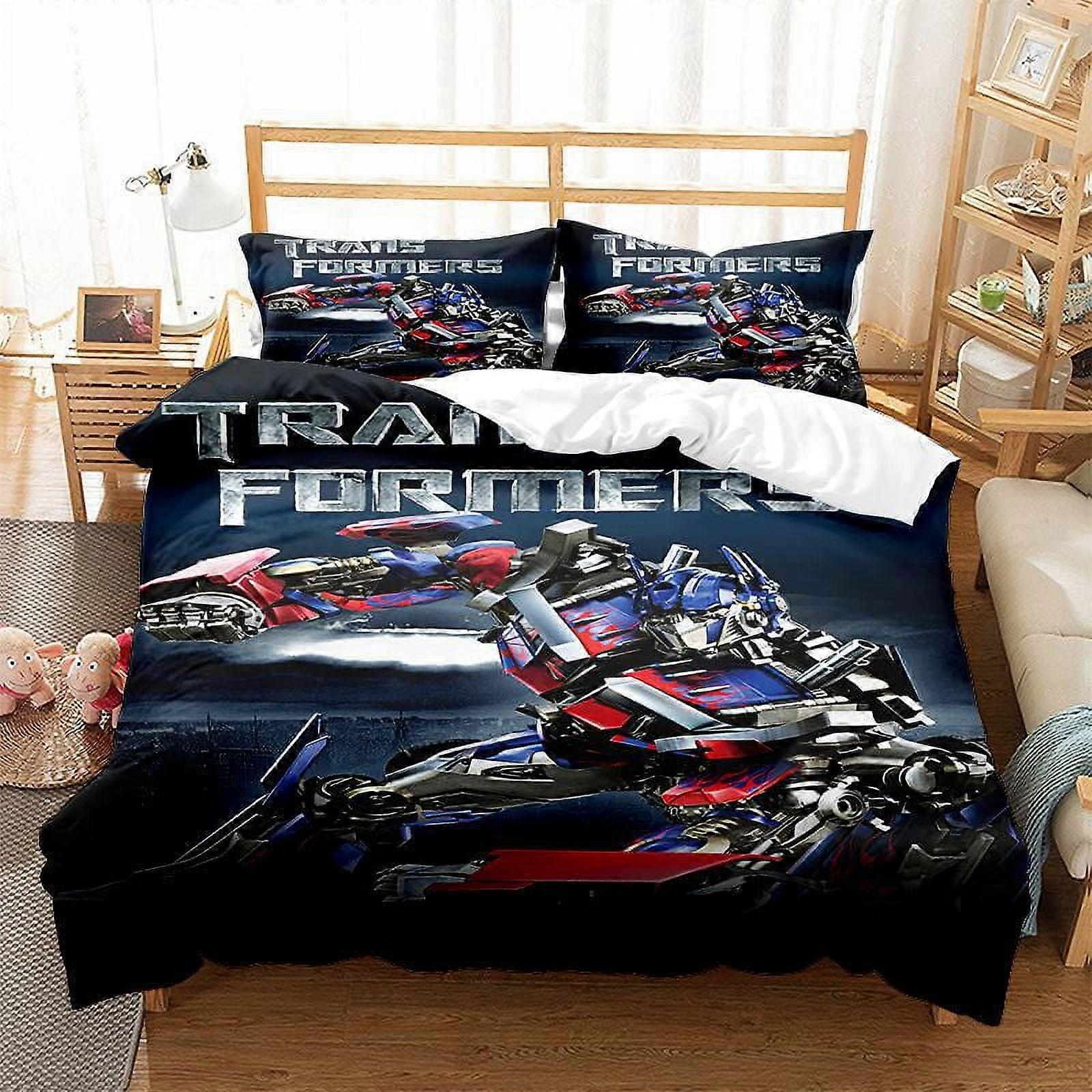 v4748  Bed Sheets Bedding Transformer_s 3 PCS Comforter Set with 2 Pillowcases,Trans_formers Bedding Set Sheet Set for Kids Adults,All Season Lightwei