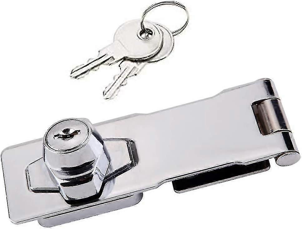 Key Lock Latch With Built-in Lock, Self-locking Door Catch (10cm)