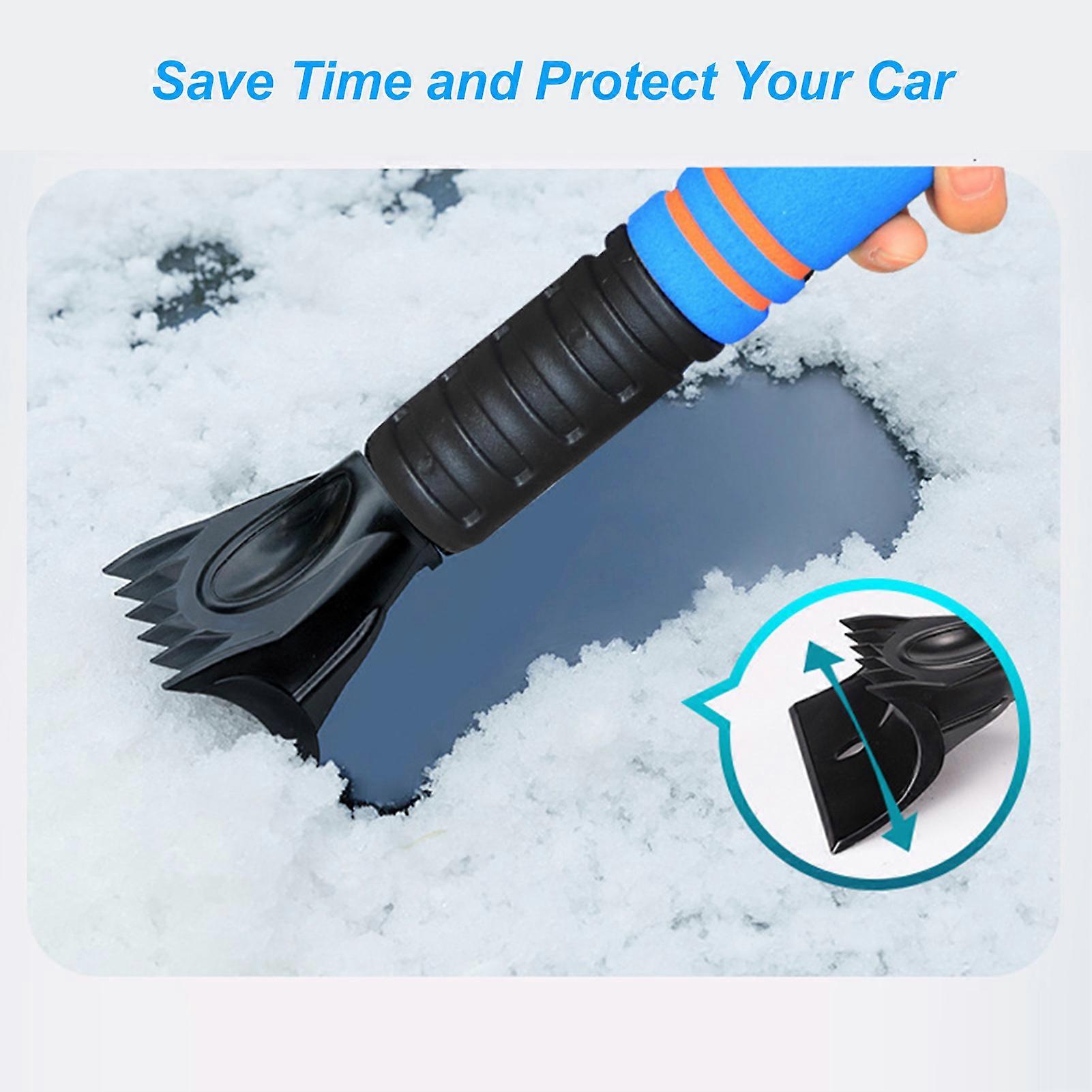 Fleece gloves snow shovel blue