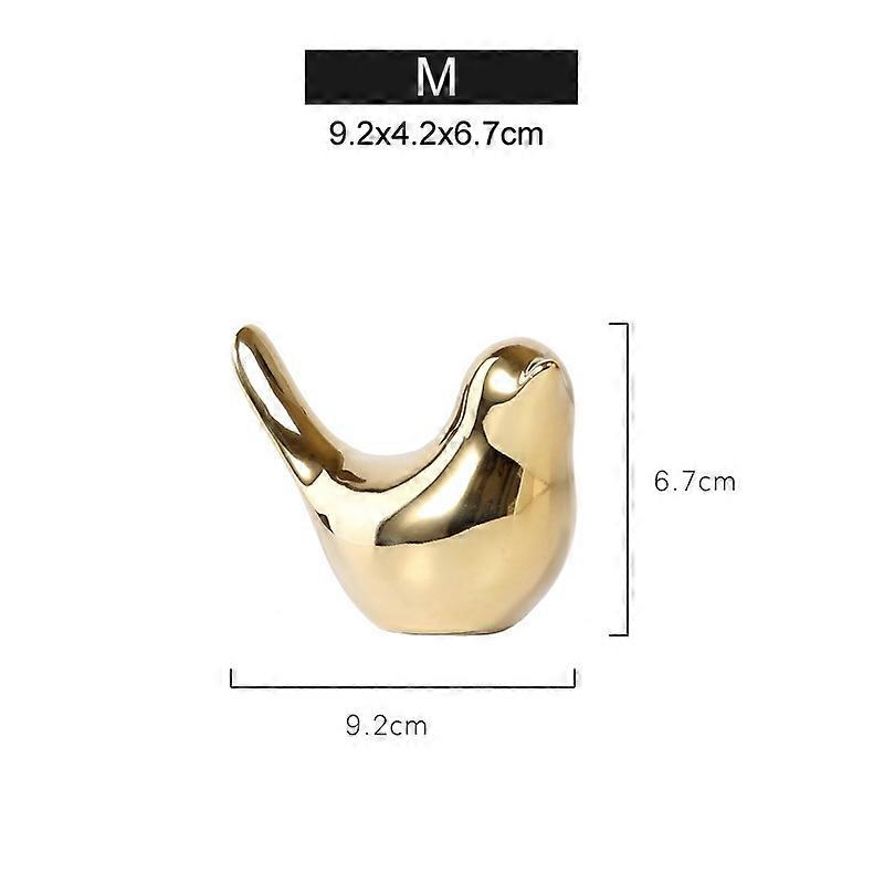 Modern Creative Gold Ceramic Bird Figurines Home Decoration Accessories Golden Bird Figures Fashion