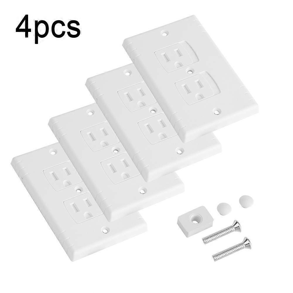 4pcs Baby Safety Self-closing Sliding Electrical Outlet Covers Improvement Wall Socket Panel