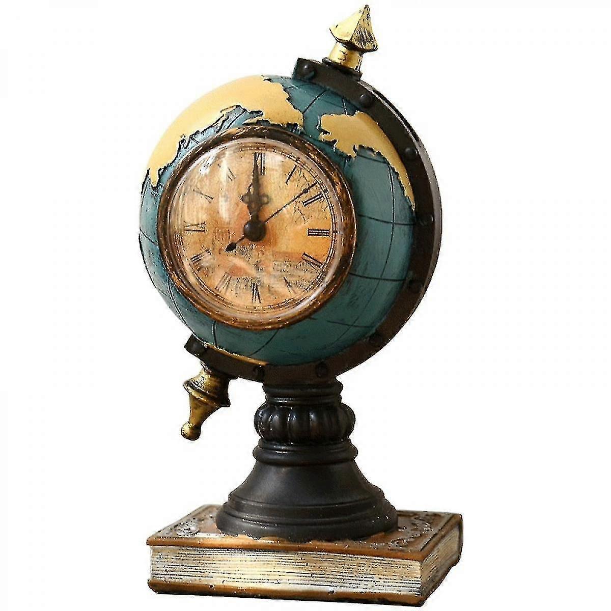 Vintage Table Clock Vintage Creative Globe Table Clock Battery Operate-lian