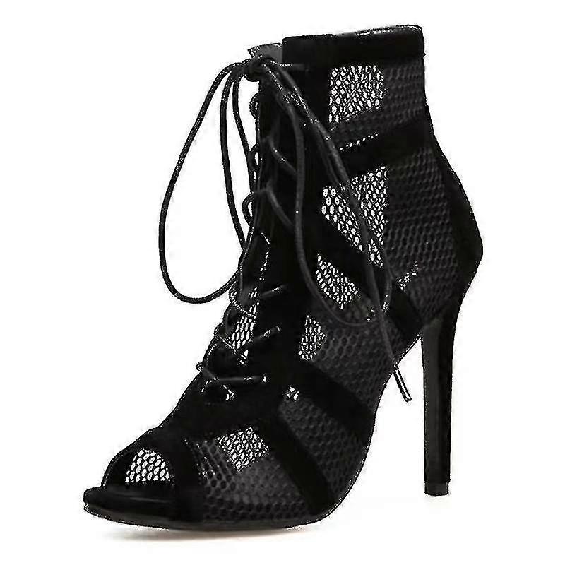 En's High Top Taneční boty Černé Standardní boty Salsa Tango Boty Dívka Módní Party Mesh Výřez Vysoký podpatek Sandály Léto