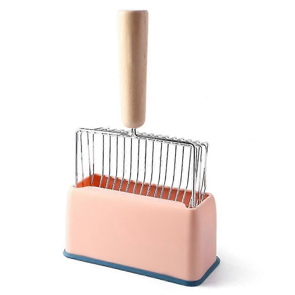 ホルダー付き金属猫リッタースクープ、子猫うんこスクーパー、猫リッタースクープスタンドキティゴミ箱用高速ふるい分け