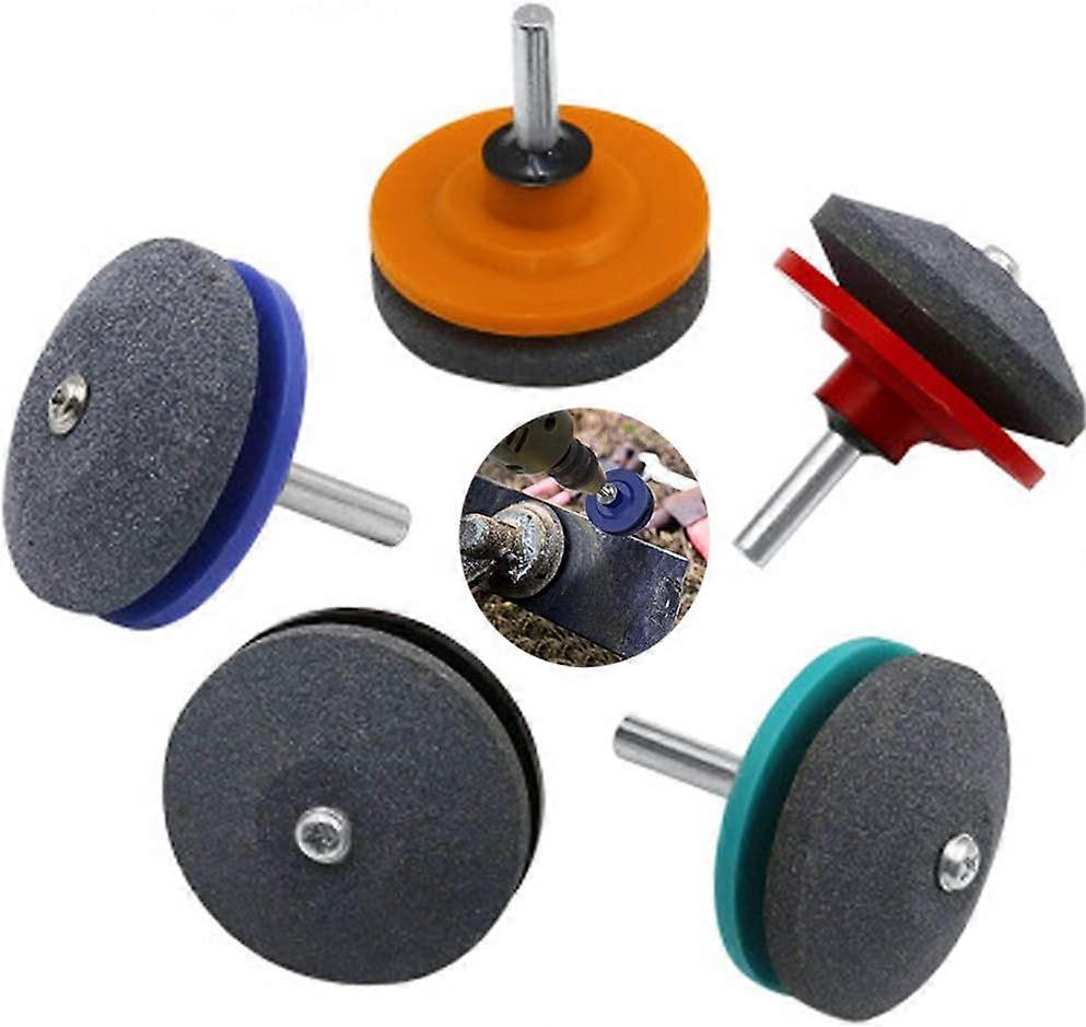 Lawn Mower Sharpener, 5 Pieces Lawn Mower Blade Sharpener Abrasive Garden Tool Sharpener Garden Tool Sharpener for Electric Drill,Grinding Tool Garden