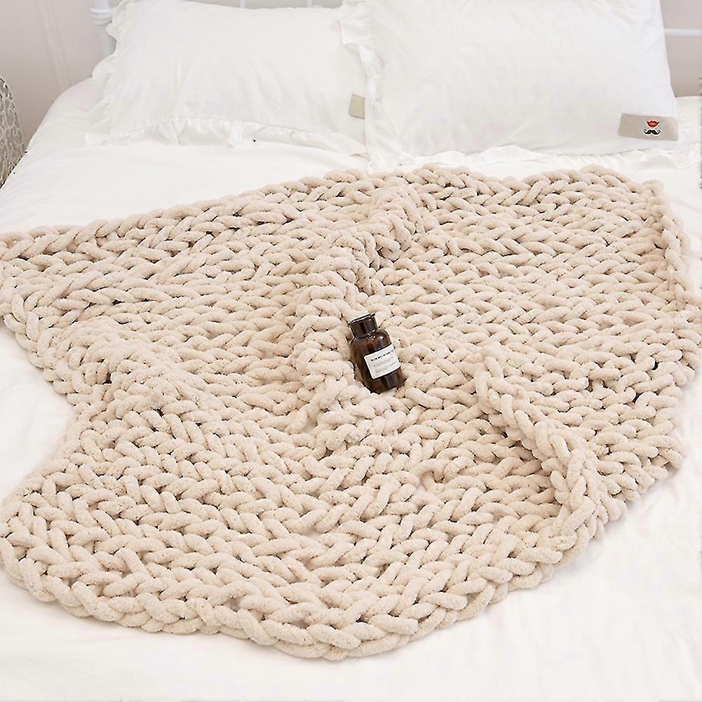 Chenille Handmade Thick Thread Blanket Soft Woven Blanket