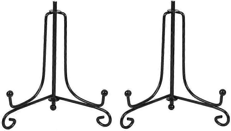 (2 Packages) Iron Display Rack, Black Iron Frame Board Display Photo Holder, Display Photo Frame, Cookbook, Decorative Board, Tablet And Artwork