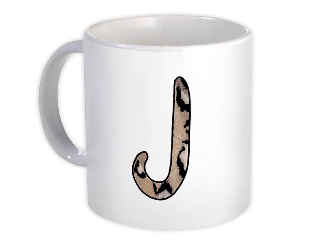 Ajándék Bögre: Monogram J Gepárd levél