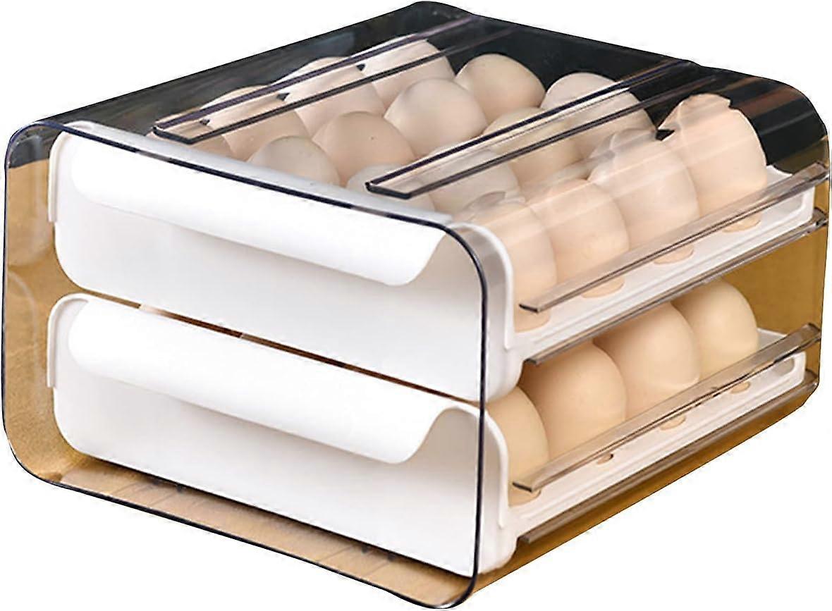 Egg Box With 32 Compartments - Double Layer Egg Drawer Type For Refrigerator