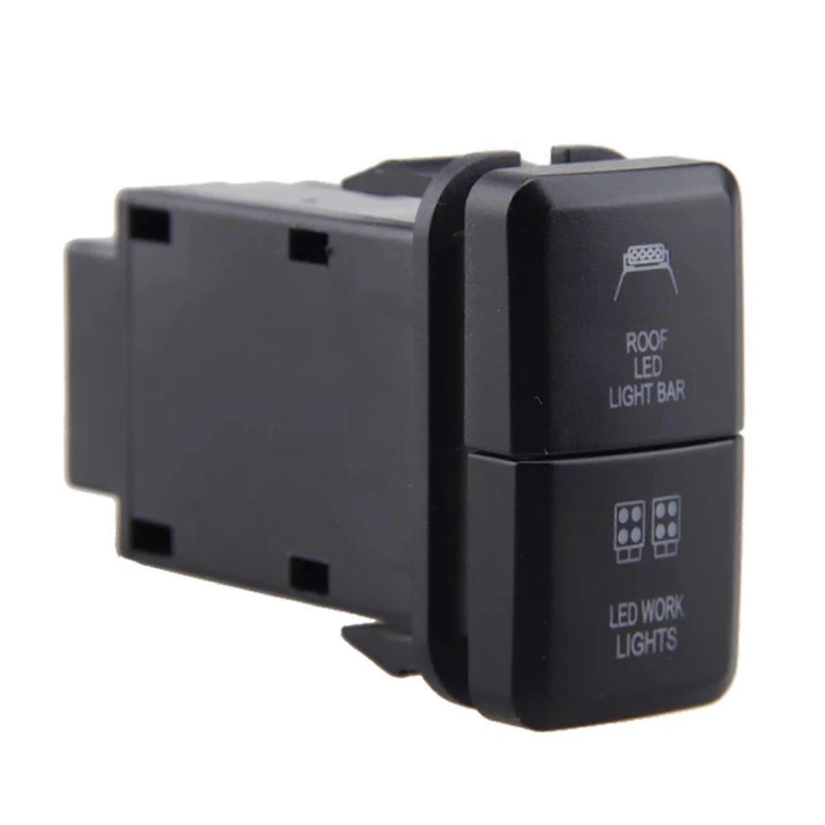 12V車用デュアルLEDライトバー ブルー/グリーン オン/オフプッシュ