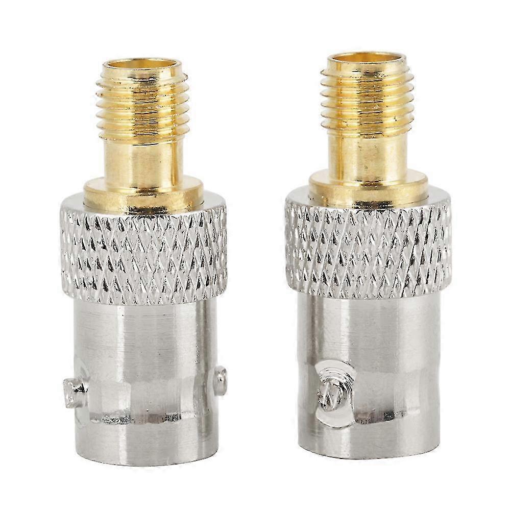 2pcs BNC Female to SMA Female Type RF Connector Coaxial Adapter Test Converter
