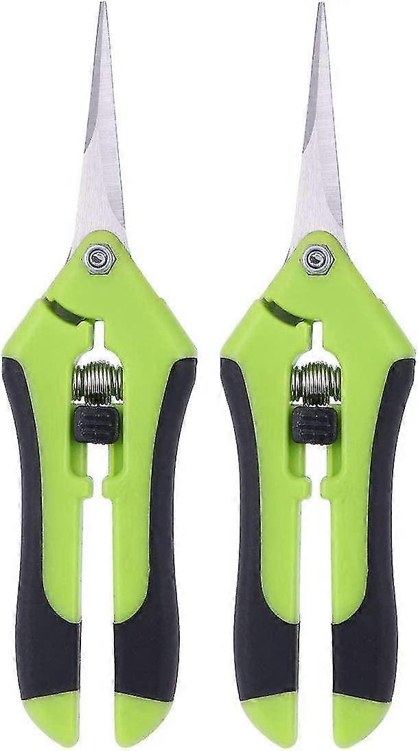 2 Pack Pruning Scissors Professional Stainless Steel Manual Pruning Scissors (Green)