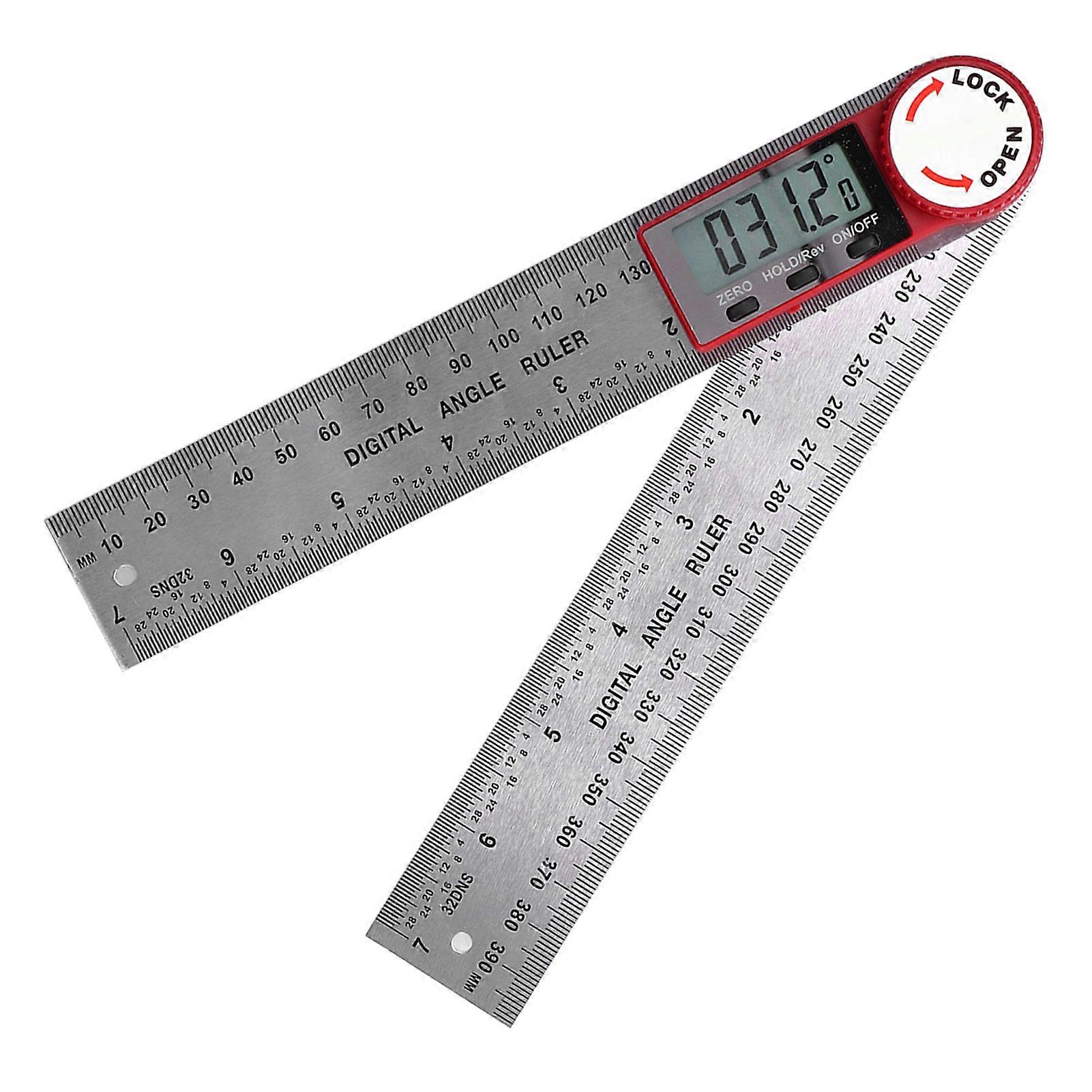 360 Digital Angle Finder Portable Woodworking Stainless Steel Ruler 200mm