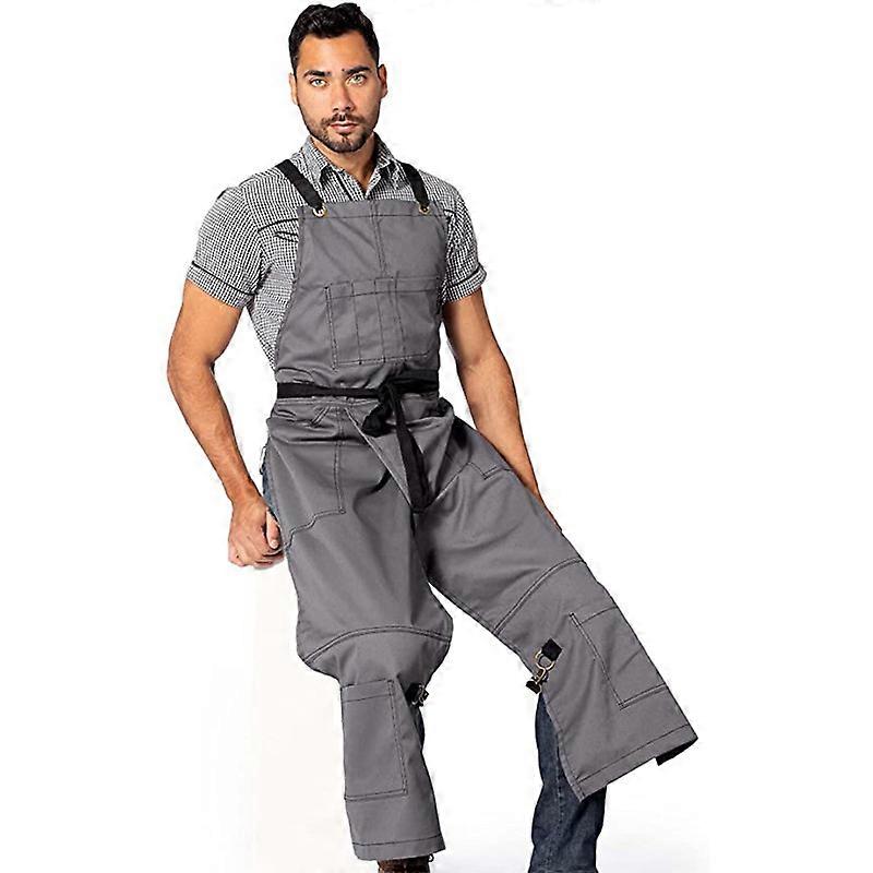 Pottery Gray Cross Back Denim Apron