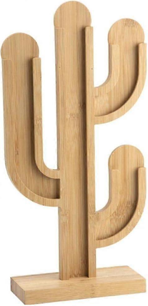 Coffee Capsule Storage Organizer Wooden Cactus Shaped Rotating Stand for Coffee Capsule Dispenser and Decoration