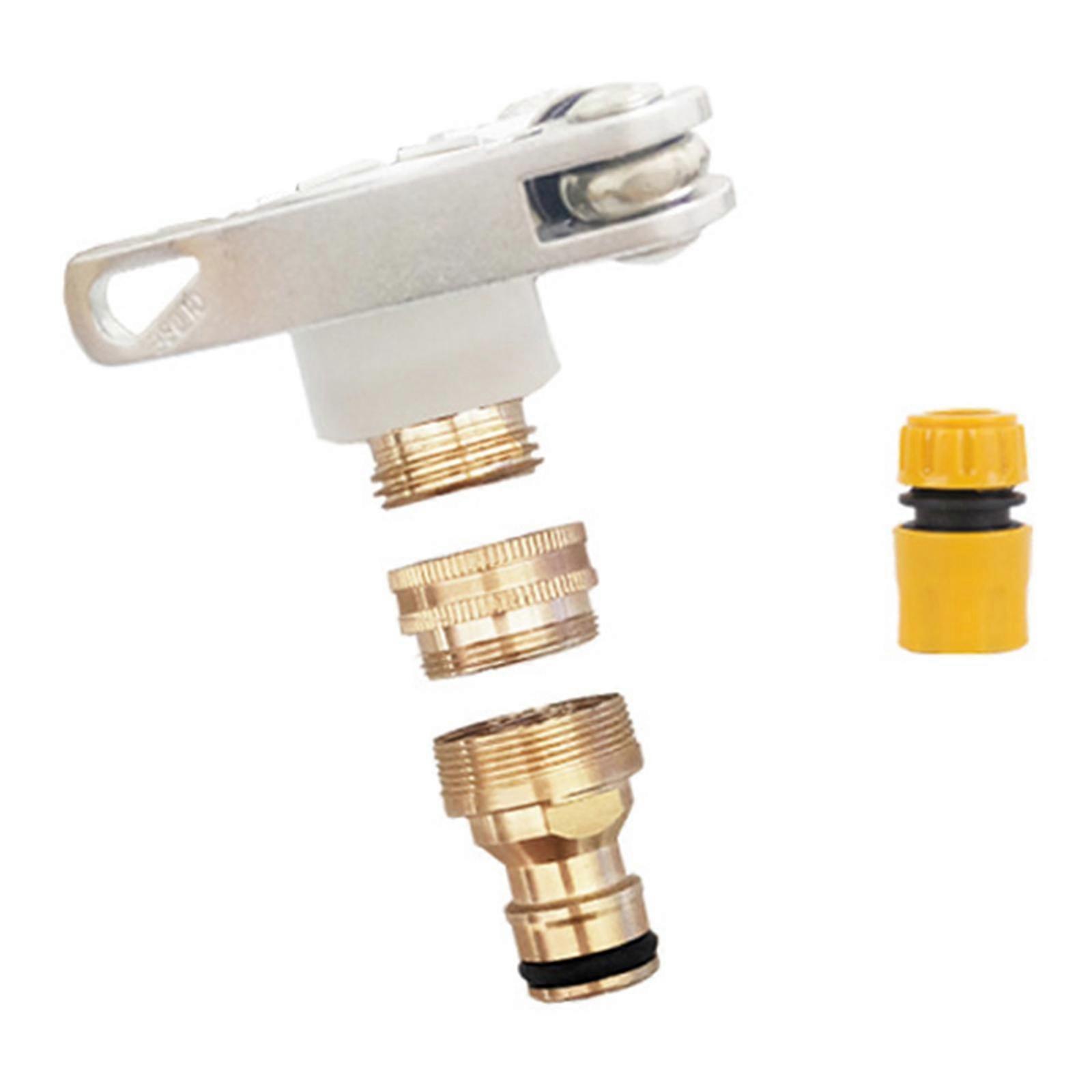 Universal 3-in-1 Brass Hose Tap Connectors Set Vintage Faucet Adapter Washing Machine Quick